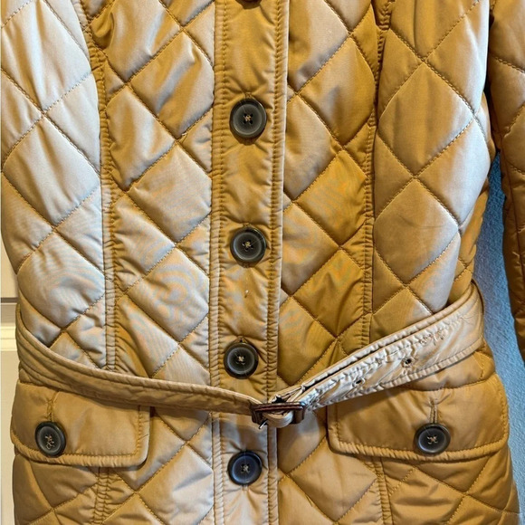 Tommy Hilfiger Brown Belted Jacket Faux Fur Collar Belt Pocket Button Down Sz Sm - Picture 3 of 8